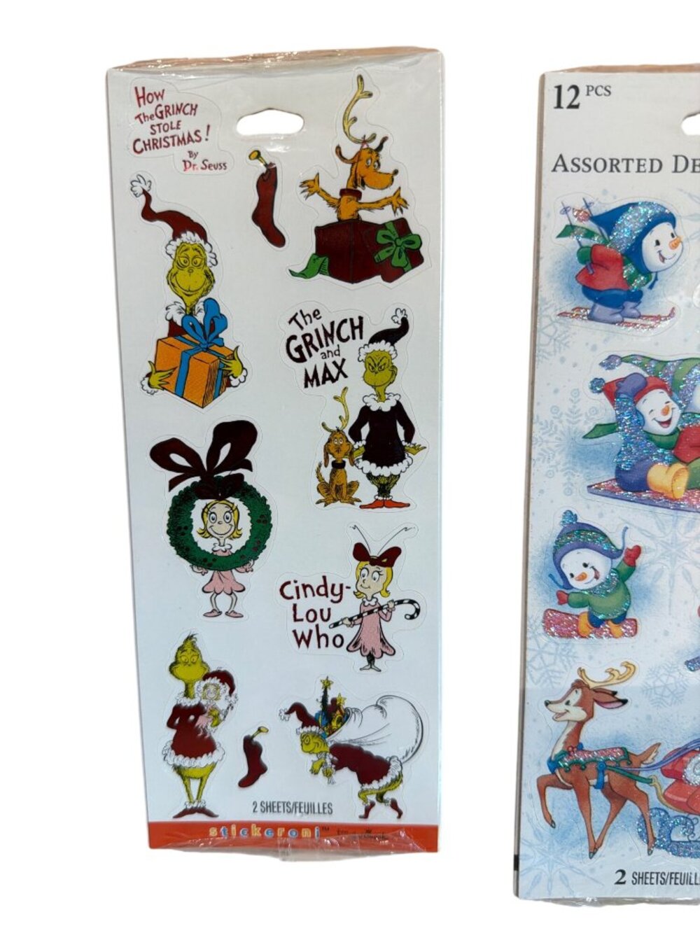 Stickeroni Holiday Sticker Lot Christmas Hallmark Grinch Snowmen Winnie The Pooh - Picture 3 of 6